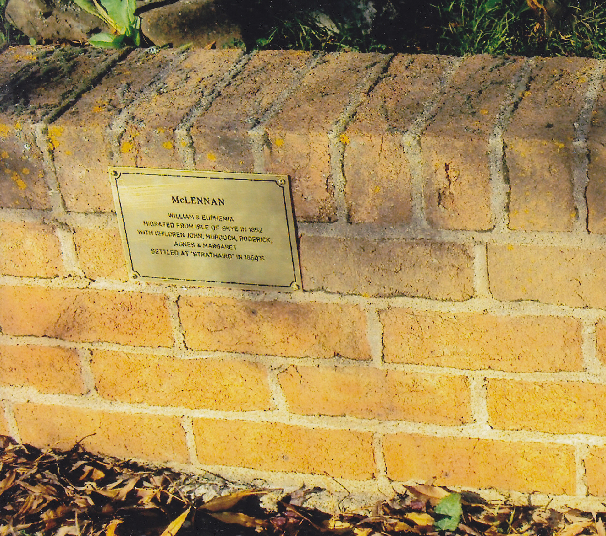 Photo of photos/William McLennan plaque Taralga NSW Museum wall